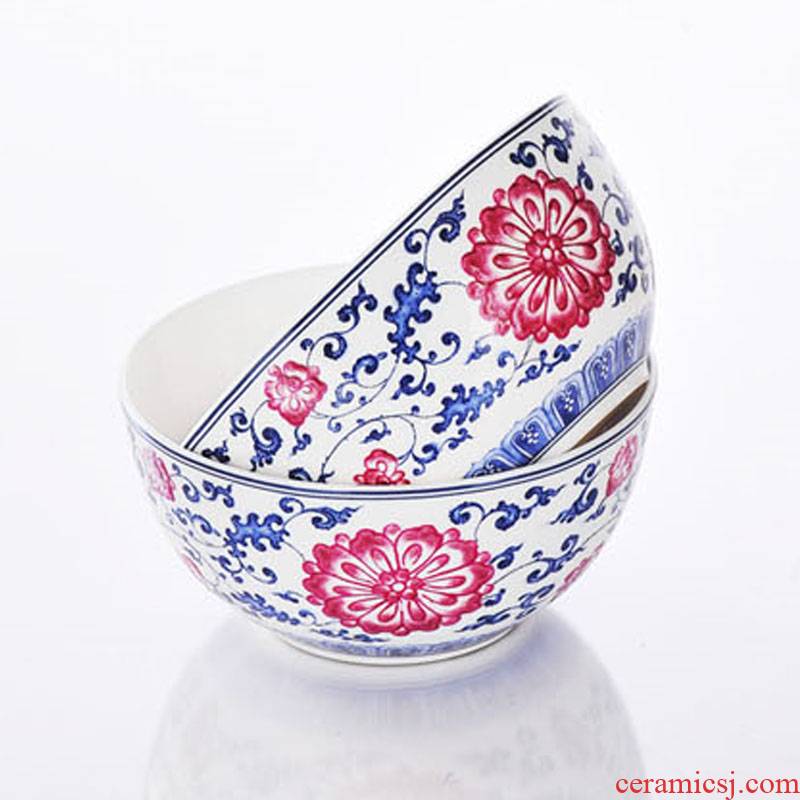 Red xin jingdezhen characteristics tableware bowl sets ipads bowls small bowl of rice bowl bowl of blue and white color bucket
