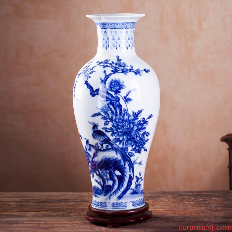 Antique Chinese blue and white porcelain is jingdezhen ceramics vase flower arranging furnishing articles home TV ark, adornment the living room