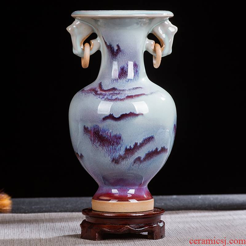 Jun porcelain up jingdezhen ceramics flower glaze floret bottle of modern home sitting room classic furnishing articles decorative arts and crafts