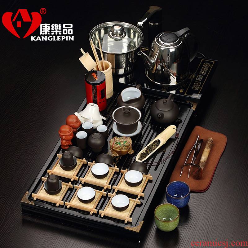 Recreational product of a complete set of the teapot tea sets kung fu tea set 7 see colour mixed color ice crack glaze) ceramic tea set four
