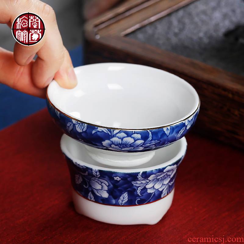 Tea accessories filter good Tea filter blue and white porcelain ceramic creative move kung fu Tea strainer