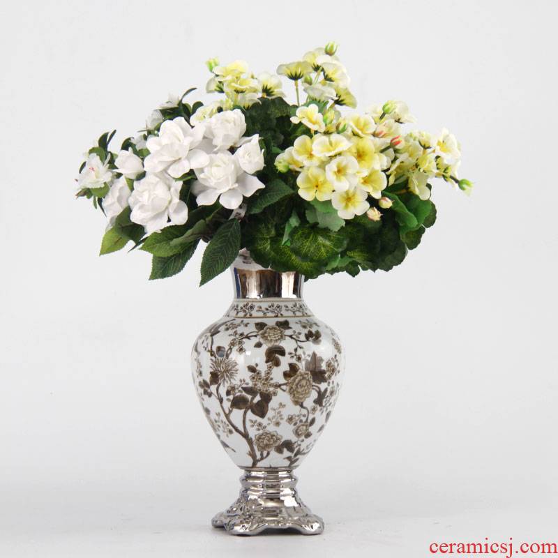 Jingdezhen ceramic vase continental creative home sitting room vase light vase key-2 luxury furnishing articles ornaments