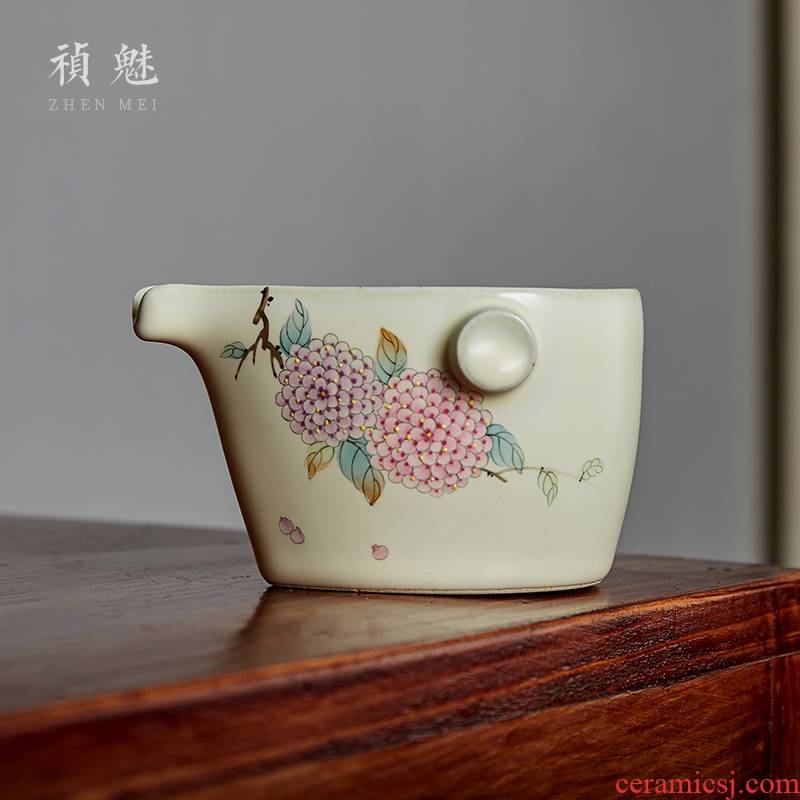Shot incarnate your up hand - made hydrangea jingdezhen ceramic fair keller kung fu tea tea accessories hot tea sea points