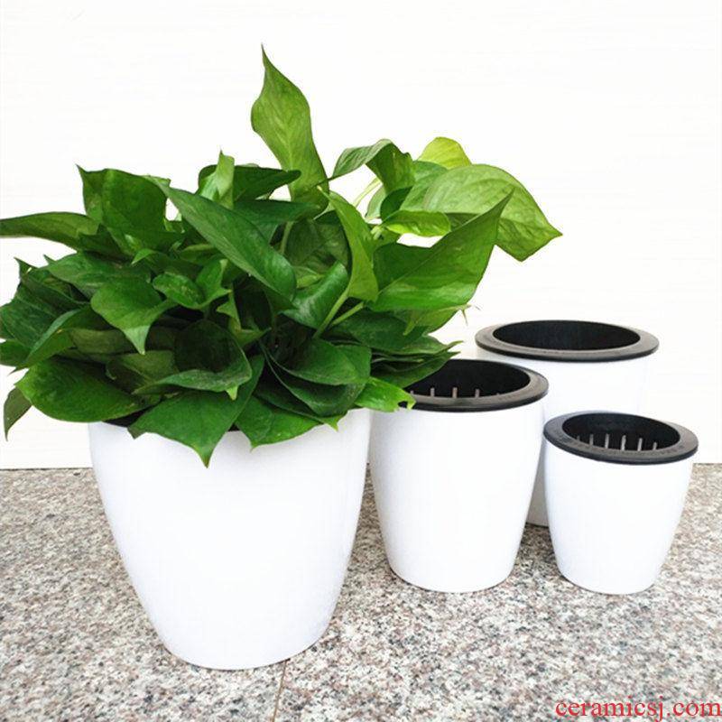 Upset with automatic suction lazy basin of water ridging from other flowers, potted imitation ceramic flower POTS, fleshy plastic flower POTS