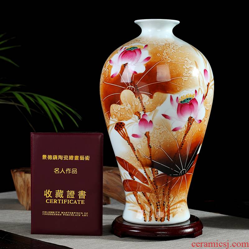 0971 jingdezhen checking ceramic vase furnishing articles hand - made porcelain flower arranging office sitting room decoration