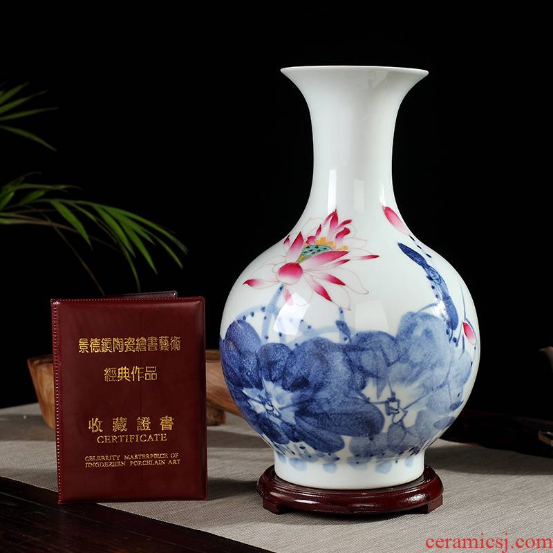 Jingdezhen ceramics by hand vase furnishing articles hand - made dried flower arranging flowers I and contracted sitting room decoration