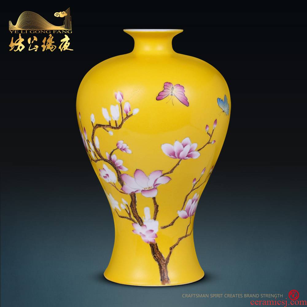 Jingdezhen ceramics furnishing articles hand - made yulan fragrance vase Chinese style household living room TV cabinet decorative arts and crafts