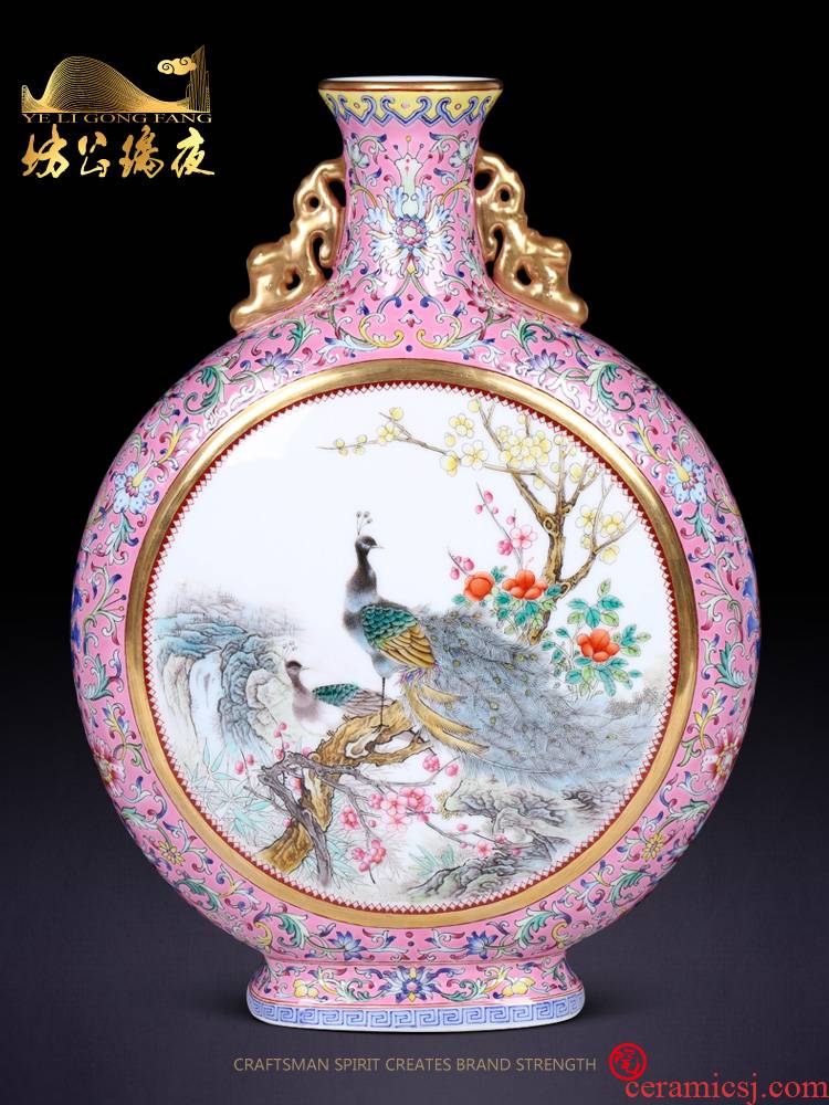 Jingdezhen ceramics furnishing articles imitation the qing qianlong pastel dress on bottles of Chinese style living room TV ark, household decoration