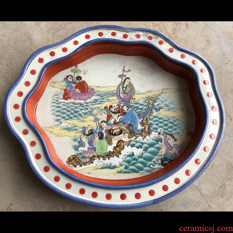 Jingdezhen porcelain enamel color dragon art decoration dragon China plate special - shaped longpan modelling of porcelain