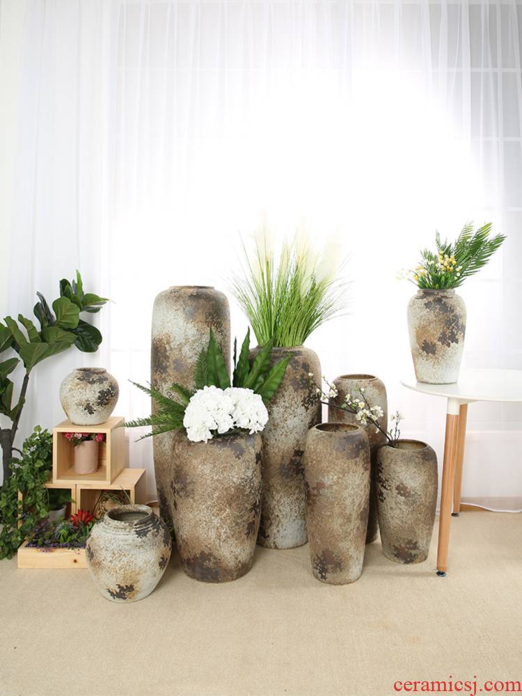 Restore ancient ways do old jingdezhen I and contracted sitting room hotel ceramic vase is suing furnishing articles pottery decoration arranging flowers