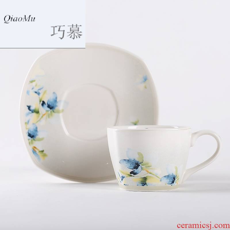 Qiao mu creative ceramic coffee cup suit Chinese style household afternoon tea tea set contracted cup of red tea cups