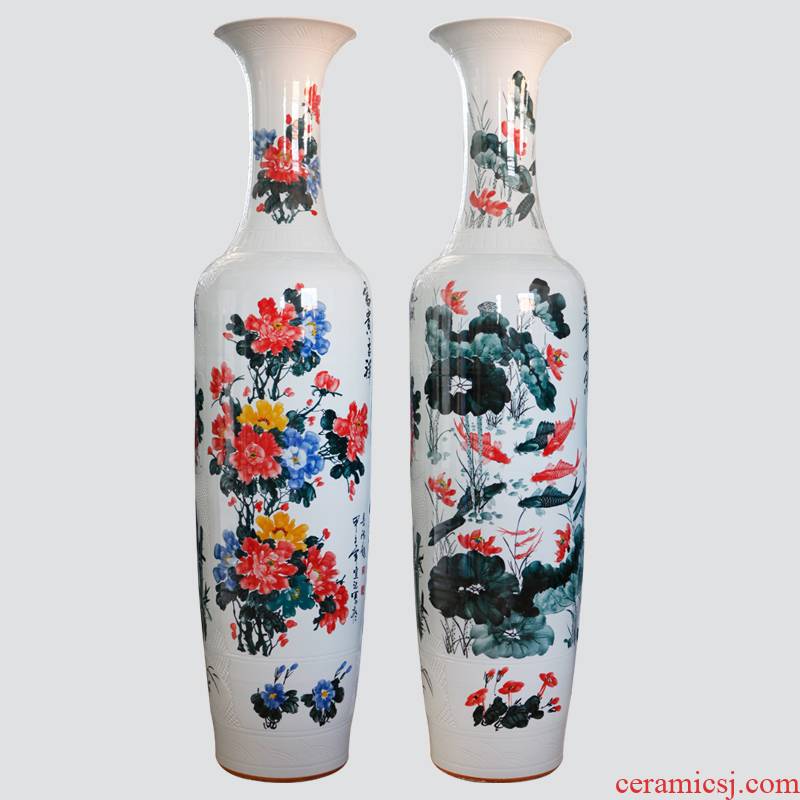 414 jingdezhen ceramic famille rose blooming flowers sitting room of large vase and so on many 1.8 2.2 meters