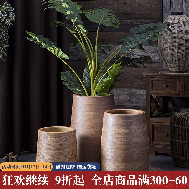 Is suing decoration flower arranging furnishing articles of large ceramic vase gallons Nordic green plant potted flower bed of large diameter flowerpot