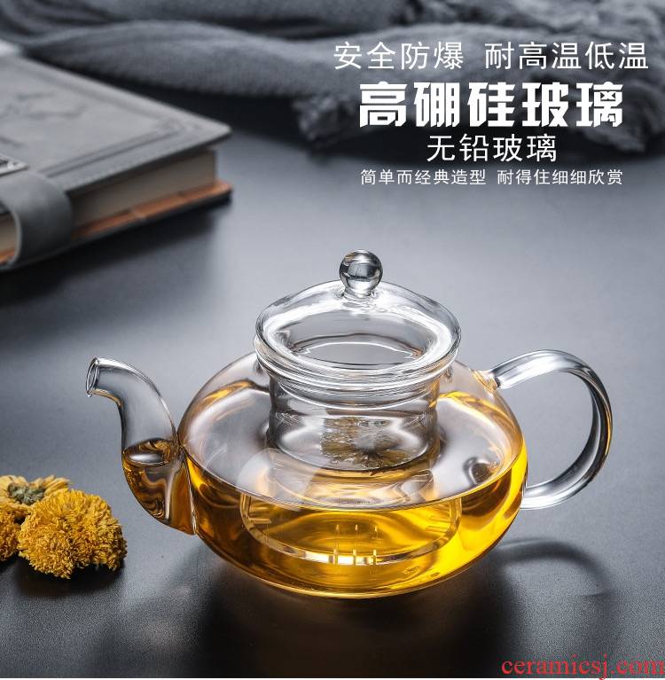 Transparent heat - resistant glass filter regimen teapot + the electric TaoLu boiled tea, the tea cups with the kung fu tea set