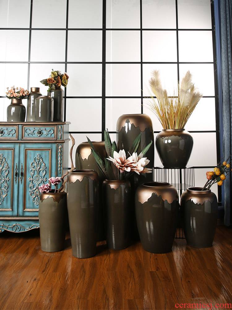 I and contracted jingdezhen ceramics of large vases, flower arranging example room hotel landscape pottery decoration decoration
