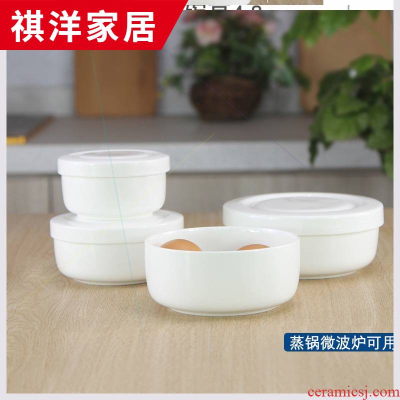 Baby steamed egg bowl of Japanese special microwave ceramic bowl bowl of fresh bowls bowl with tureen steaming bowl of ipads China with cover
