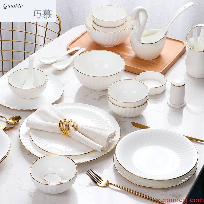 Qiao mu ou up phnom penh dish of household food dish creative western food dish contracted move ceramic tableware dishes suit