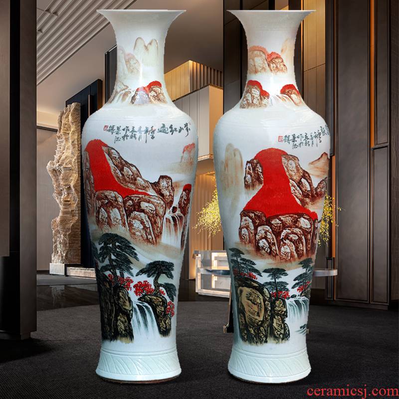 Jingdezhen ceramic hand - made much luck landing a big vase Chinese sitting room adornment is placed large opening gifts