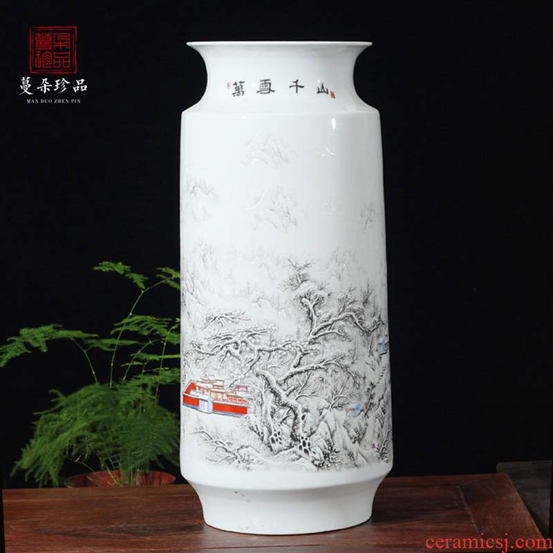 Jingdezhen ceramics snow ceramic porcelain vase studies display TV ark, furnishing articles snow mountains and waters