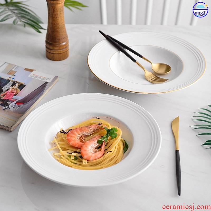 Spaghetti bowl dish western - style pasta dishes contracted Europe type household UFO creative western dishes straw plate of tao