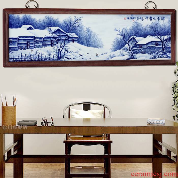 Hand draw a snow did good porcelain plate painter jingdezhen blue and white porcelain to hang in the living room sofa setting wall decoration