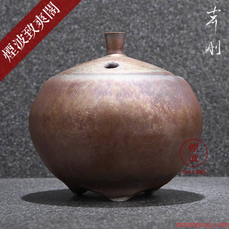 Those Japanese pottery master expedition just iridescent cloud droplets temmoku glaze hand - made round aroma stove