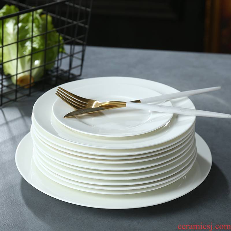 Ceramic dish dish dish creative household pure white ipads porcelain dish dish dish plates plate beefsteak