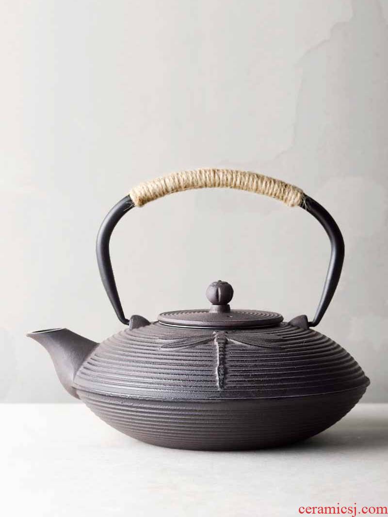 Japanese manual vintage cast iron teapot about nine soil wall uncoated girder type electric TaoLu boiled tea, the tea is special