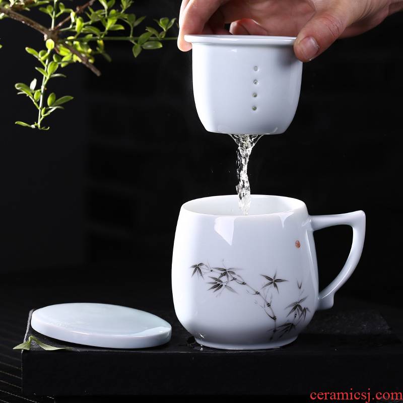 The Fire high - capacity office cup one thousand mark of jingdezhen ceramic couples with cover household filter hand - made tea cup