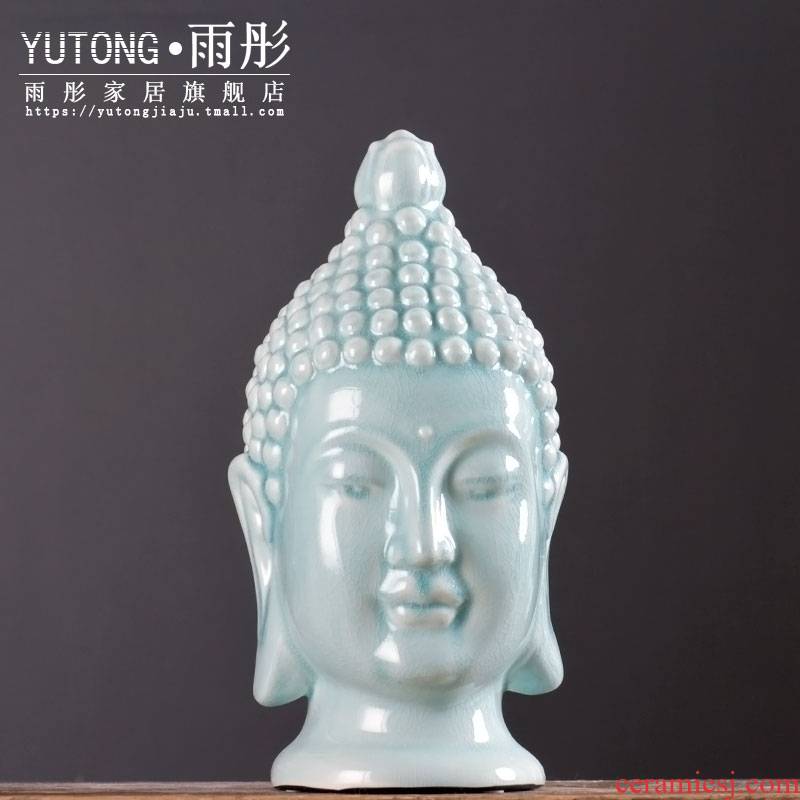 Jingdezhen ceramic ice cracked piece process beadle furnishing articles of Buddha club hotel business gifts ceramic arts and crafts