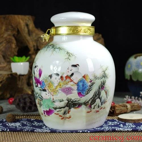 10 jins 20 jins 30 jins of jingdezhen ceramic jar sealing it jars altar decorated wine fermentation