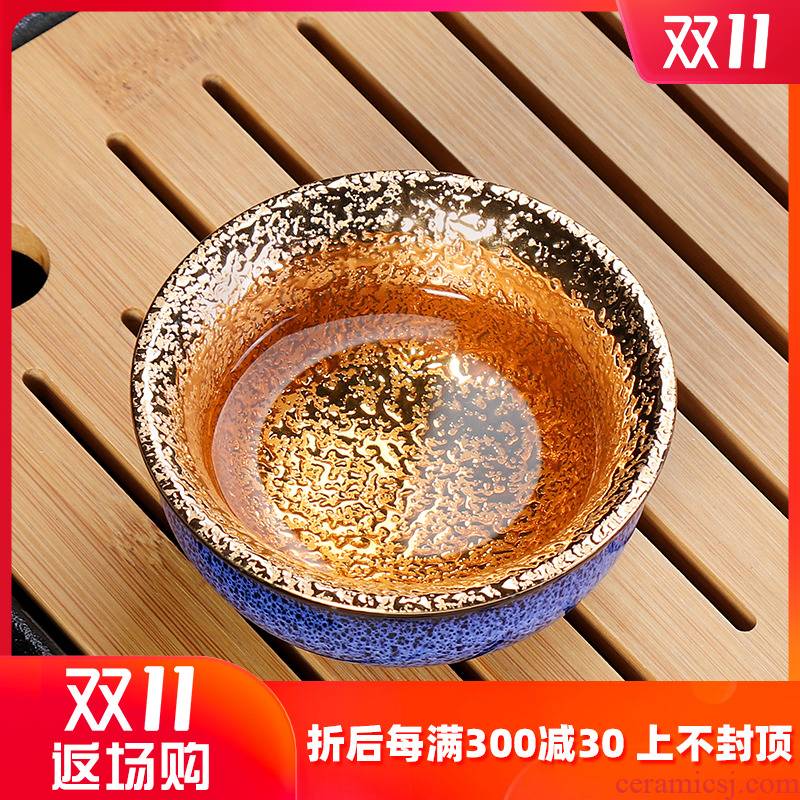 Artisan fairy Lai Xinkui masters cup gold cup single temmoku ceramic droplets built famous large master CPU