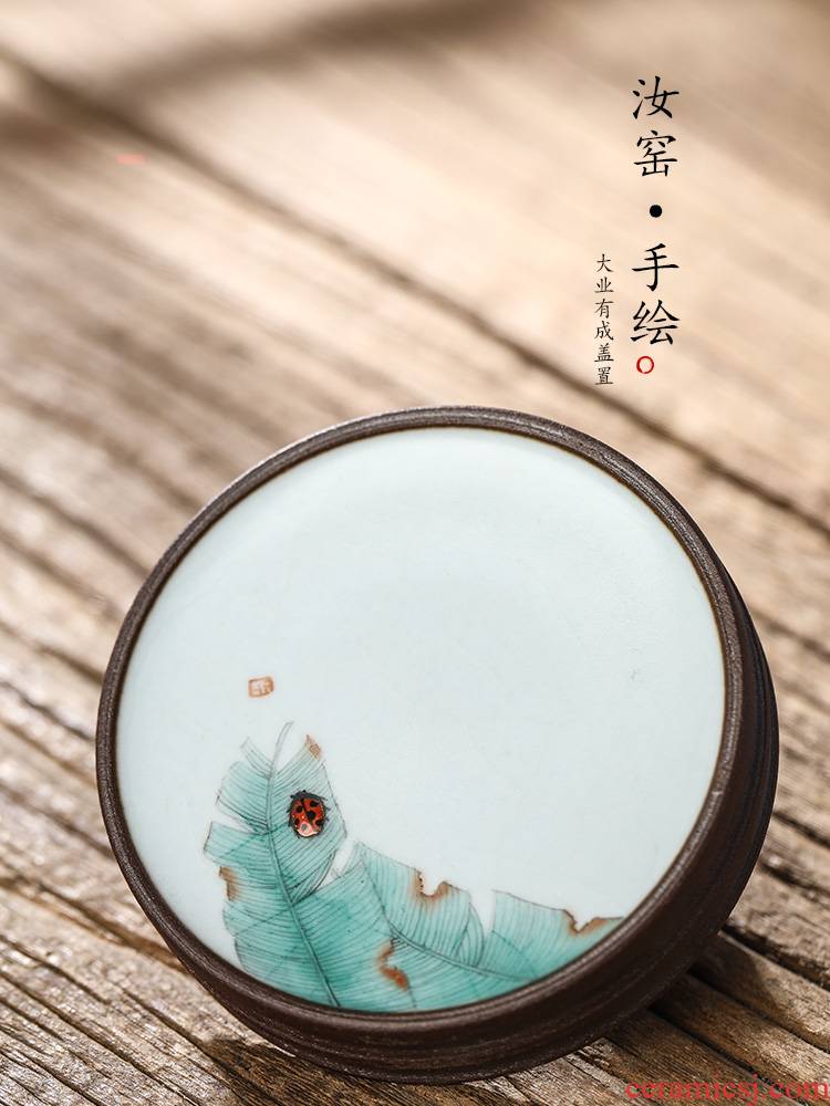 Jingdezhen your up cover buy pure manual cover a hand - made cause from the cup mat ceramics kunfu tea pad on the tea set