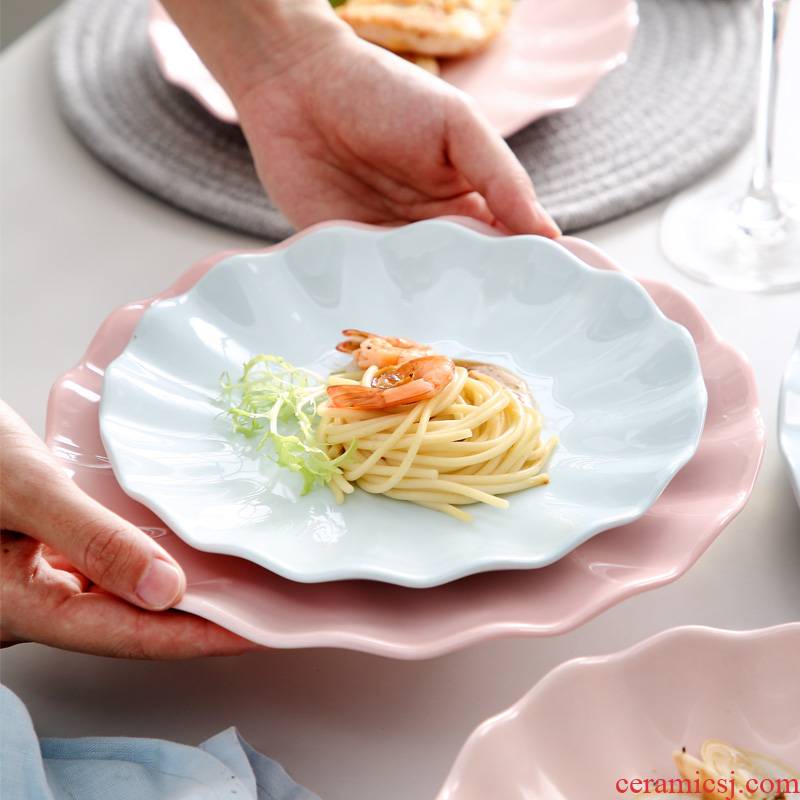 0 jingdezhen ceramic creative the household contracted dumpling dish soup plate salad dish northern Japanese individual plates