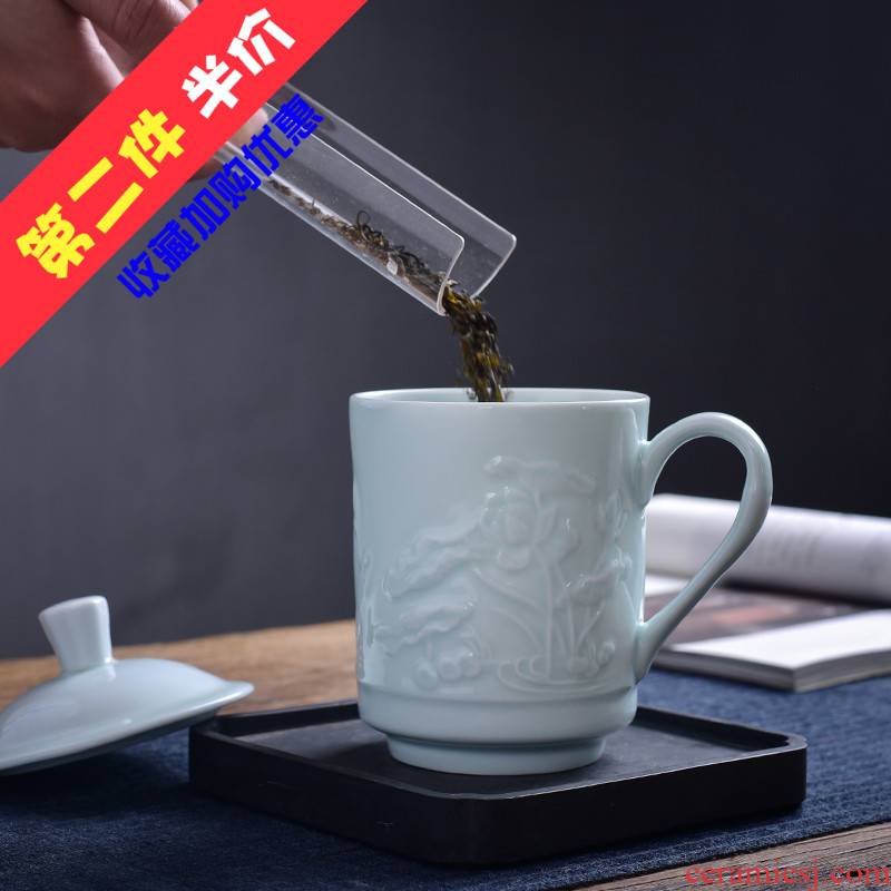 The Fire the boss cup one thousand conference cup household ceramics keller handle and exquisite carving office cup tea cup