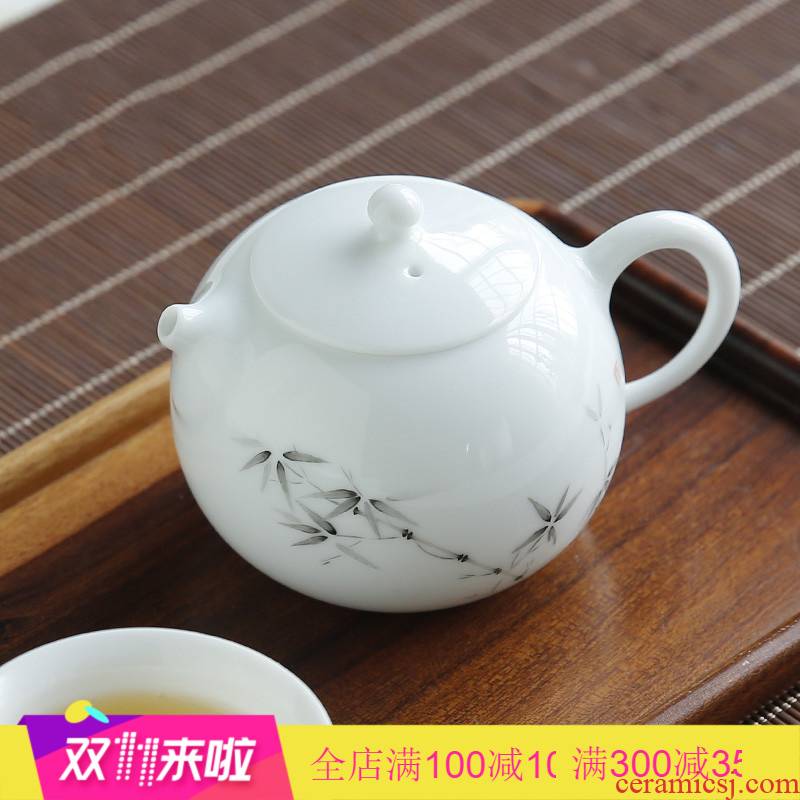 The Poly real boutique beauty scene office household jingdezhen ceramic filtering pot of flower pot mini kung fu tea set S