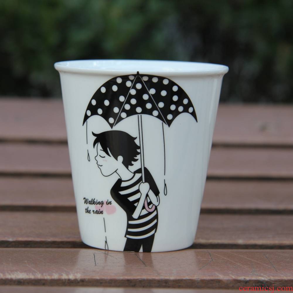 Qiao mu tangshan ipads porcelain express cartoon keller cup coffee cup couples creative ceramic FangZhi the disposable cup