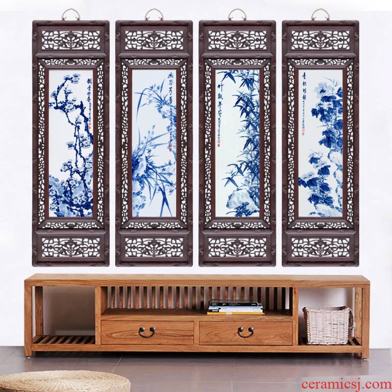 Jingdezhen hand - made by patterns home sitting room is the study of four screen Chinese style sofa setting wall adornment that hang a picture