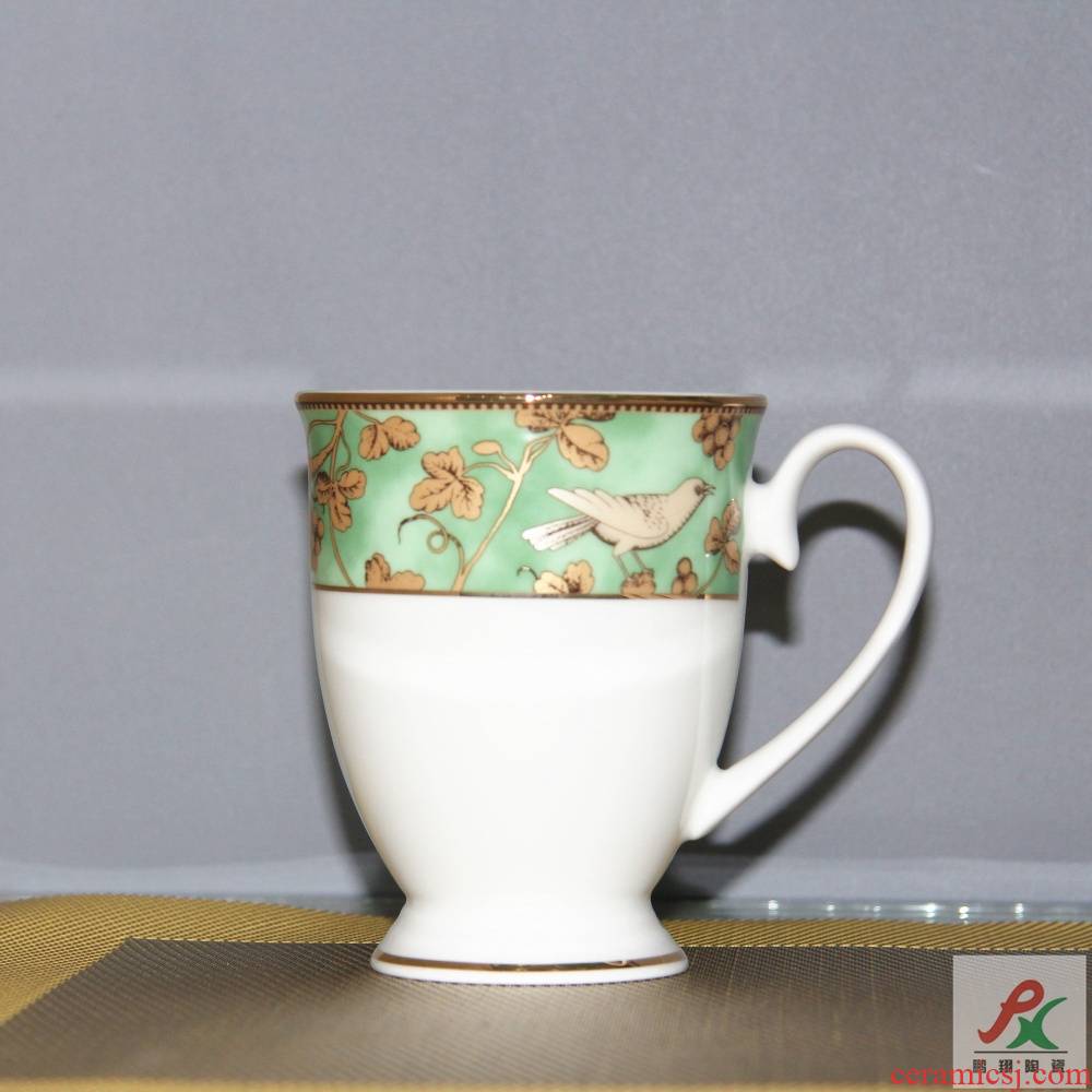 Qiao mu tangshan ipads China green language of England mark cup coffee cup cup glass cups milk cup of English breakfast cup