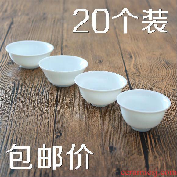 Kung fu tea tea cups, sample tea cup white porcelain ceramic ipads China tea tea cup a cup package mail