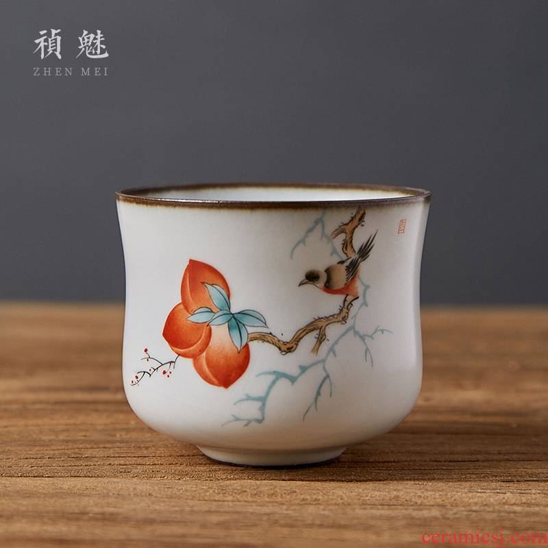 Shot incarnate the jingdezhen ceramic your up hand - made teacup kung fu tea set open sample tea cup individual single cup masters cup