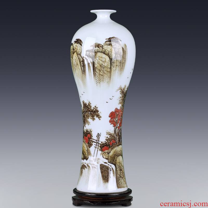 Jingdezhen ceramics hand - made scenery blue and white porcelain vase furnishing articles of Chinese style household act the role ofing is tasted, the sitting room TV cabinet decoration