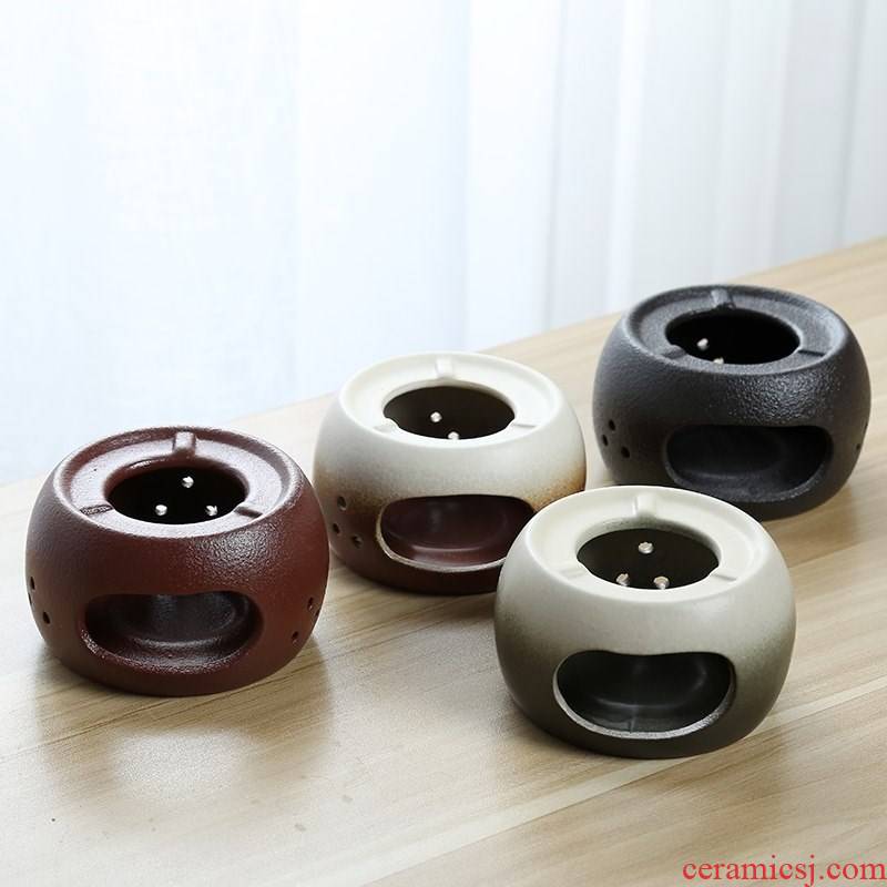 Ancient some ceramic porcelain pot boiling tea aroma stove candles wine he its drank temperature insulation tea heating base