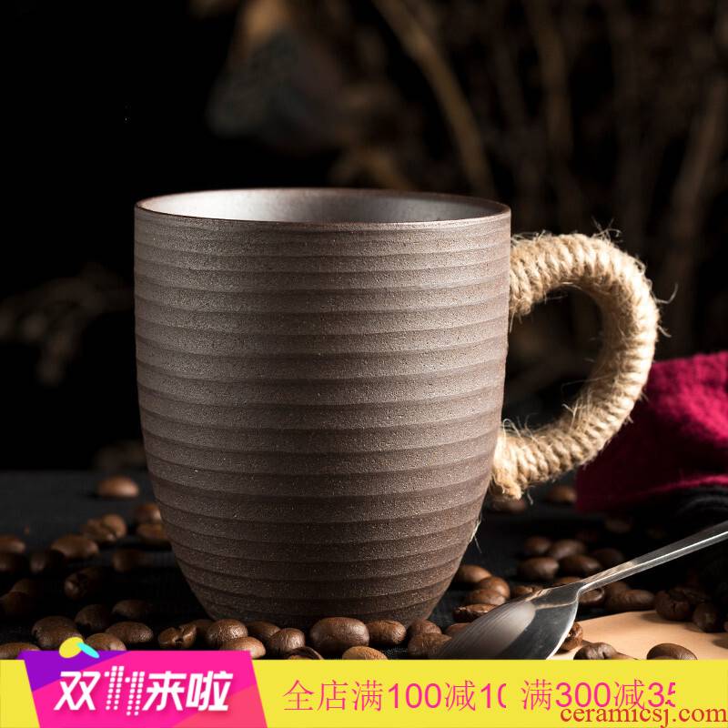 Get creative scene coarse pottery lashing mugs unglazed hand embryo high - capacity move tea cups of coffee cup LOGO