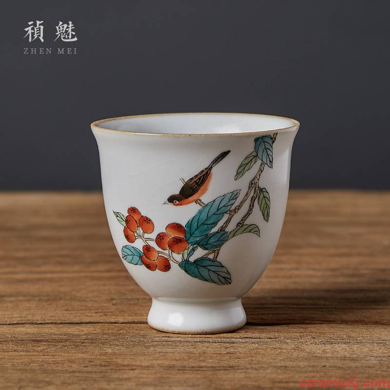 Shot incarnate your up hand - made teacup to open the slice of jingdezhen ceramic kung fu tea master sample tea cup cup personal single CPU