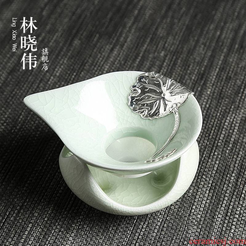 Lin Xiaowei your up ceramic inlaid with silver restoring ancient ways) tea leaves filter tea accessories filter filter ideas
