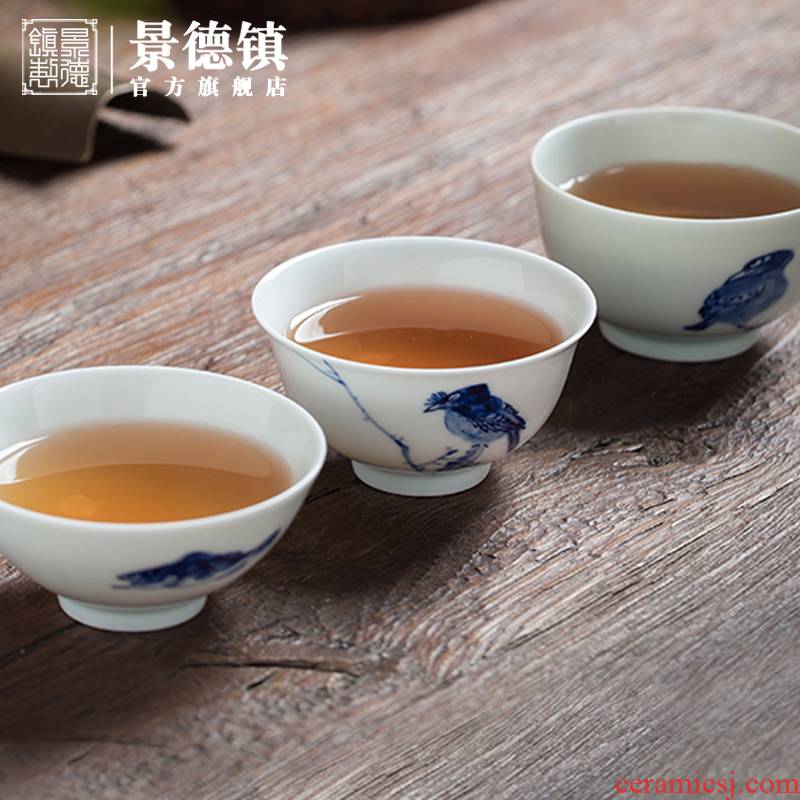 Jingdezhen flagship store all hand painting masters cup tea cup single kunfu tea tea sample tea cup