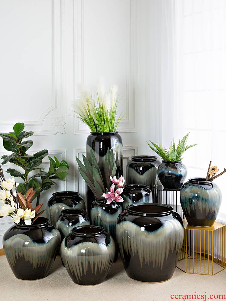 I and contracted jingdezhen ceramic vase furnishing articles be born sitting room hotel pottery flower arranging dried flower porcelain decoration