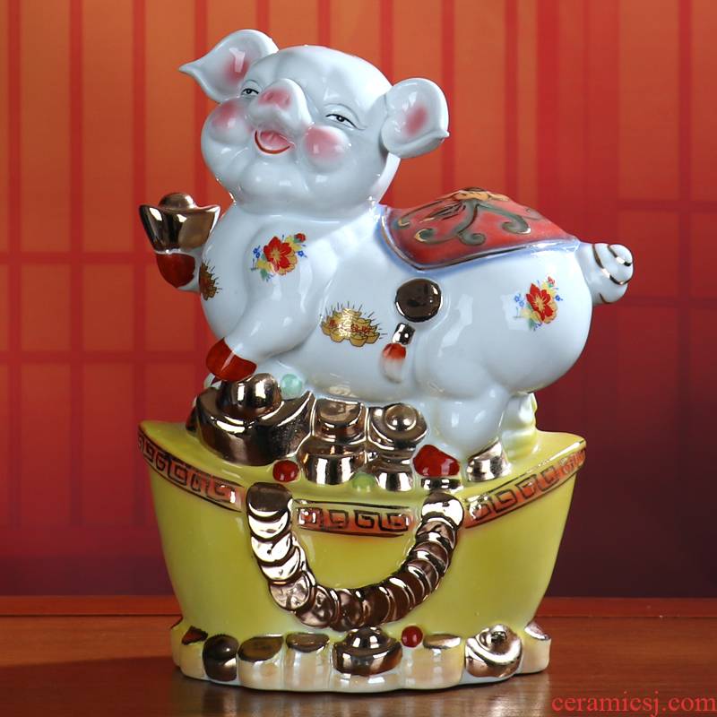 Chinese zodiac piggy Banks Chinese ceramic small place rich ancient frame of the sitting room the bedroom wine office decoration decoration