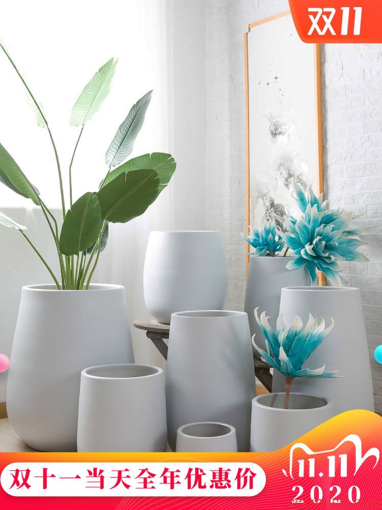 The Nordic idea of jingdezhen flowerpot large basin of I and contracted land sitting room interior courtyard green plant adornment furnishing articles